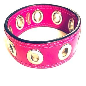Coach hot pink grommet bracelt